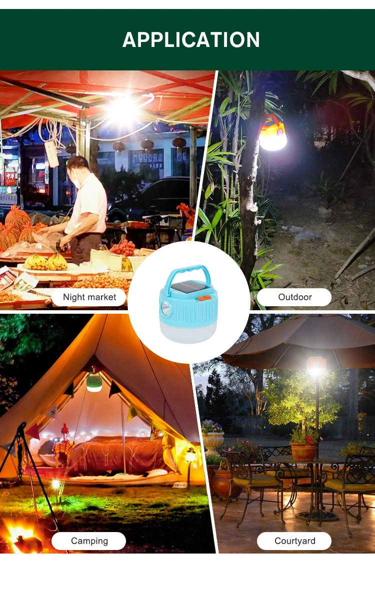 Multi-Function Portable Rechargeable Emergency Camping Solar Energy Powered Bulb Emerg Light Outdoor