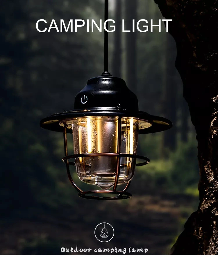 Rechargeable Waterproof Retro Aluminum Dimmable Camping Light