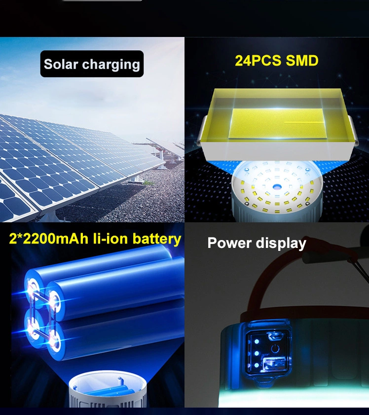 Solar Charging Super Bright LED Camping Light Tent Light Household Emergency Outdoor Lighting