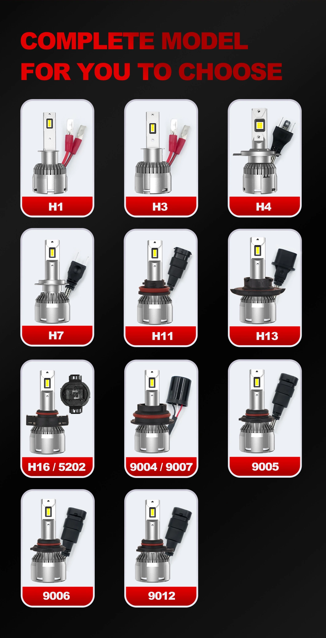 Hot Sale 3570 Chip H1 H4 H7 H11 9005 9006 Canbus Car LED Headlight