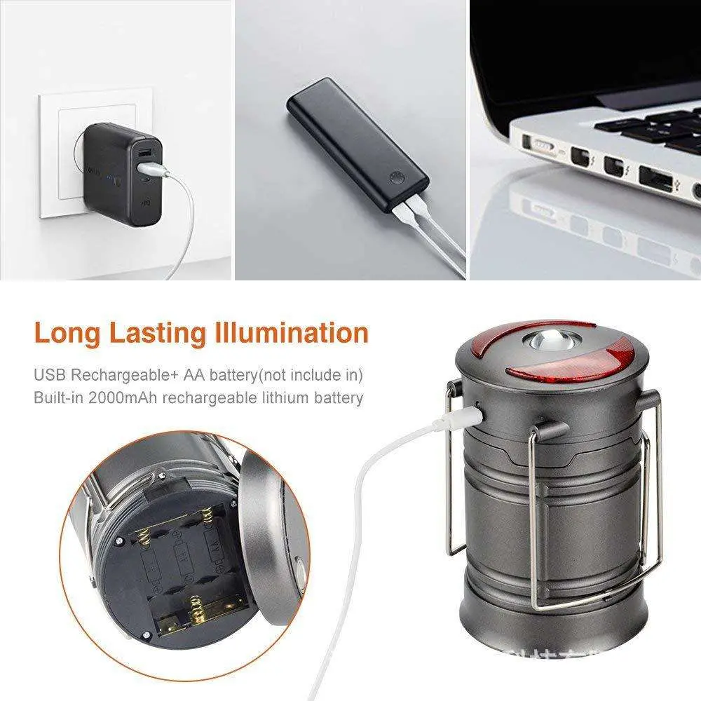 USB Rechargeable or 3AA Battery LED Camping Lantern Emergency Light