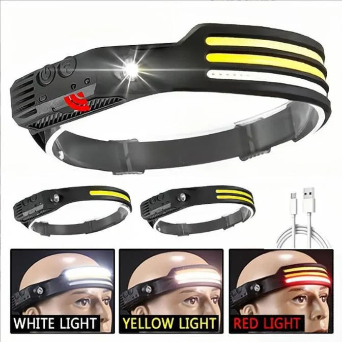 Rechargeable Battery 8 Modes Motion Sensor Headlamp with Customized Logo