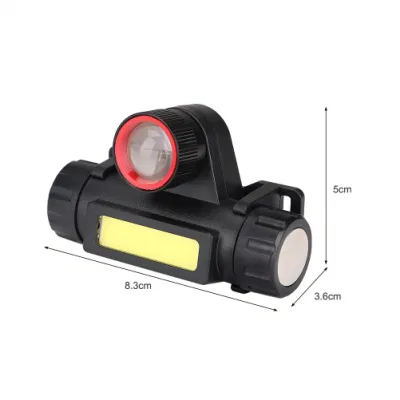 Camping Venta caliente la cabeza de emergencia de la luz de linterna LED linterna cabeza de mazorca portátil resistente al agua de la luz de faro de LED de 800mAh recargable 18650 faros LED USB