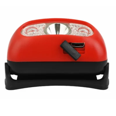 Rojo Advertencia linterna recargable de cabeza intermitente lámpara exterior impermeable Camping Faro 3,7V 1200mAh Caza Faro LED de emergencia