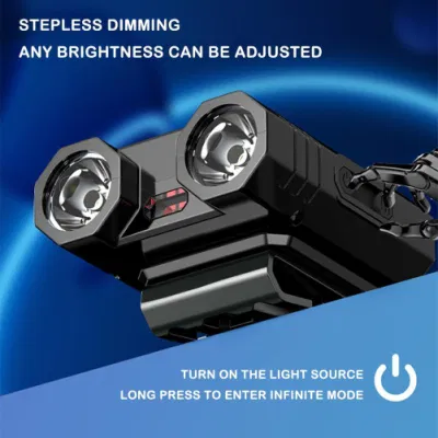 Linterna frontal LED con sensor de movimiento recargable USB para exteriores