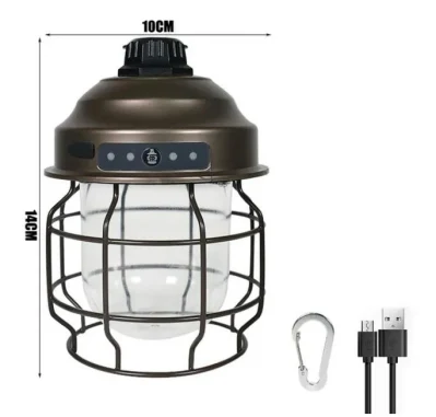 Tipo C impermeable recargable Retro regulable ambiente de lujo luz Camping