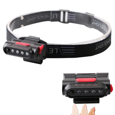 Ángulo de 180 grados de giro del cabezal del sensor de diadema ajustable Camping linterna LED recargable el interruptor de faros Faros de LED de caza