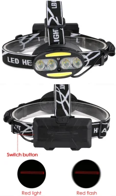 Recargable de alta visibilidad LED T6 de la luz de Lámpara con Sensor interruptor 7 Modo Flash resistente al agua de la luz de linterna cabeza ajustable de Faros Faros de LED de mazorca 18650