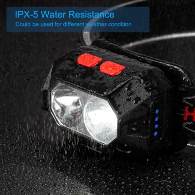 Interruptor de sensor de lámpara de linterna de cabezal doble COB para mayoristas potente resistente al agua IP65 Faro linterna recargable Faro LED ajustable