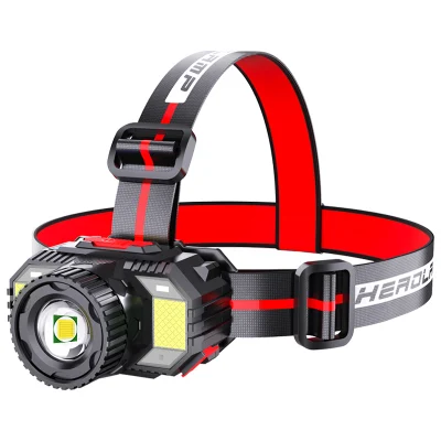 Iluminación para exteriores LED Iluminación fuerte carga USB Super resistencia Faro de sensor de zoom de luz fuerte montado en la cabeza