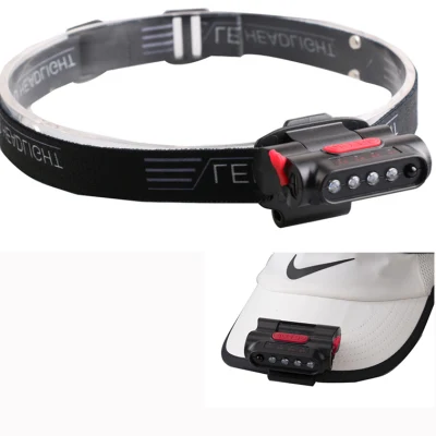 Ángulo de 180 grados de giro del cabezal del sensor de diadema ajustable Camping linterna LED recargable el interruptor de faros Faros de LED de caza