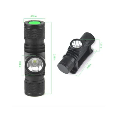 Micro USB de aluminio de alta potencia Rechargeble faros LED