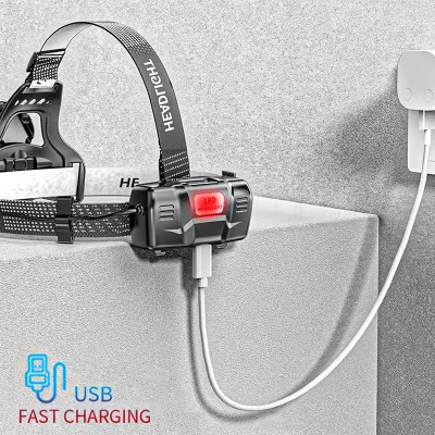 Helius Brillo Ajustable de 90 grados P50 Sensor de movimiento del zoom de faros LED USB recargable