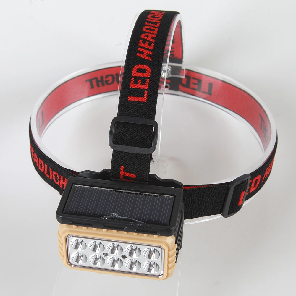 Yichen Solar Rechargeable LED Headlamp with Red Warning Light