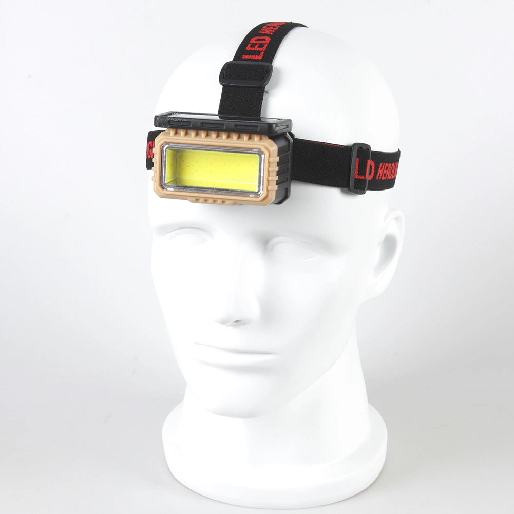 Yichen Solar Rechargeable COB LED Headlamp with Red Warning Light