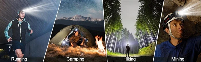 Outdoor Camping Head Lamp Ultra-Light Bright Waterproof Headlight USB Rechargeable LED Headlamp Flashlight