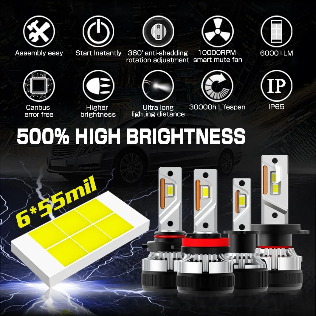 G-View G12 9004 9007 Super Brightness 6000K/4300K/3000K Waterproof Auto Light Car LED Headlight