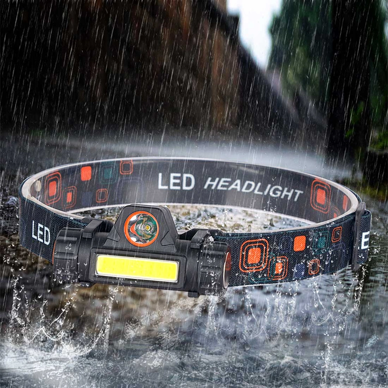Wholesale Quality Rechargeable Camping Head Torch 90 Degree Rotating LED Headlight Adjustable Emergency Hunting COB LED Headlamp