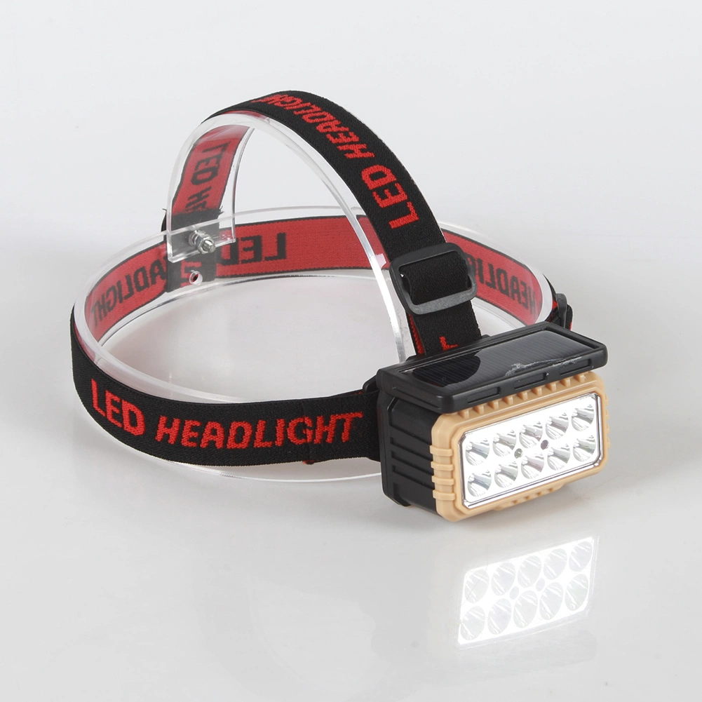 Yichen Solar Powered Motion Sensor LED Headlamp with Red Warning Light