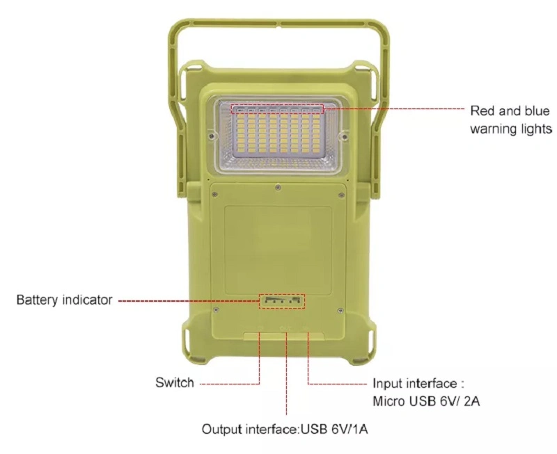 Outdoor Used Dimming Color LED Solar Pack Lamp Camping Light