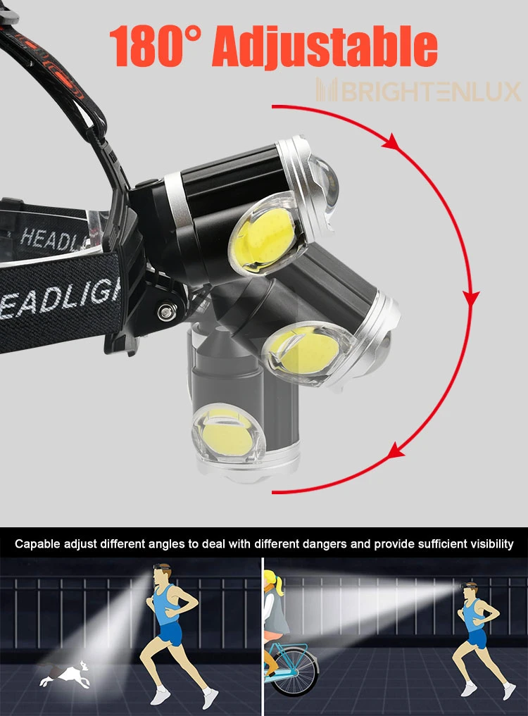 Brightenlux 2022 Best COB Super Bright LED Headlamp, USB Rechargeable Waterproof Hunting Frontale LED Headlamp