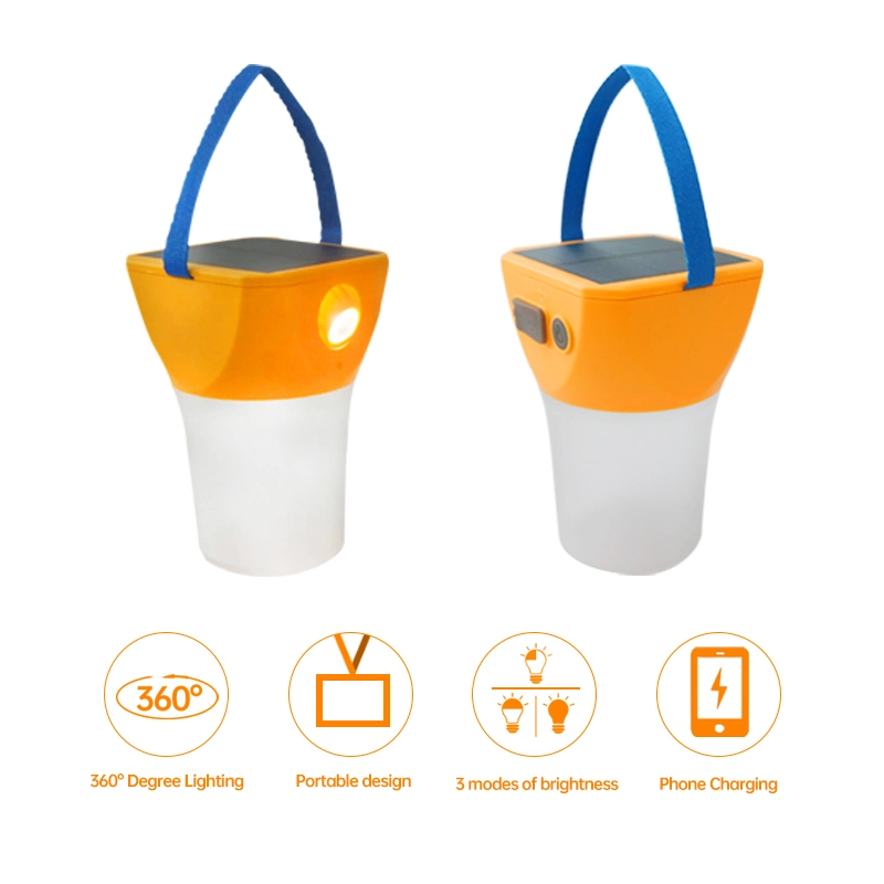 360&deg; Solar Lantern and Portable Lantern with USB Point Charging Your Mobile Phone Anywhere and Anytime.