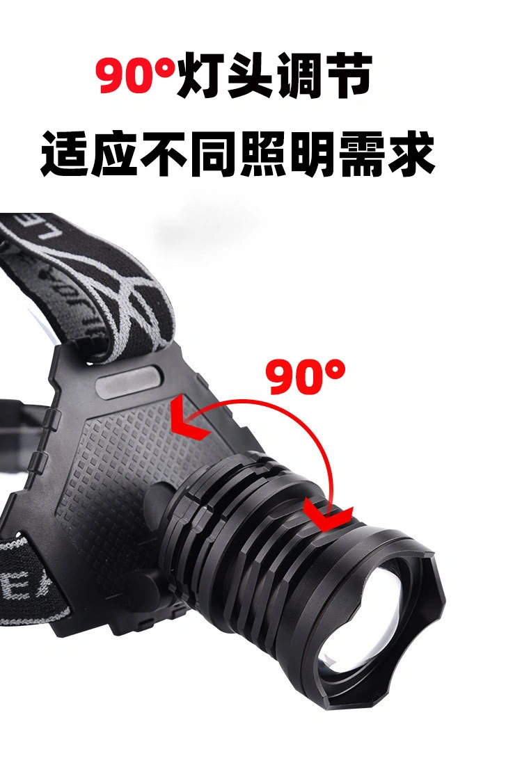 Strong Headlight 10W High Power P50 Light USB Rechargeable Zoom Riding Night Headlamp