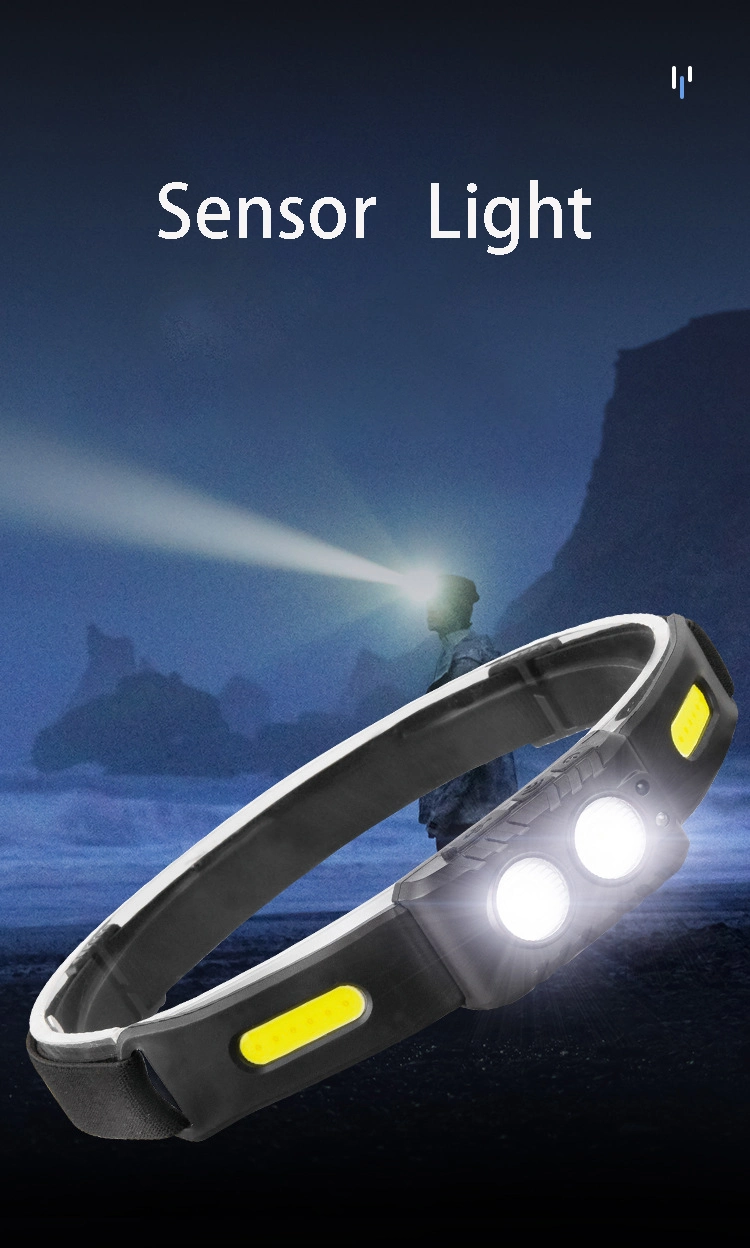 COB Multifunctional Floodlight Sensor Light Outdoor Riding Light Night Running Headlight