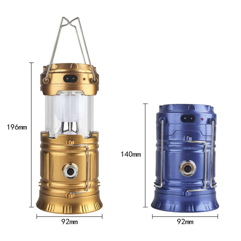 Charging Plastic Portable Telescopic Rechargeable Solar Folding Camping Lantern Outdoor Light