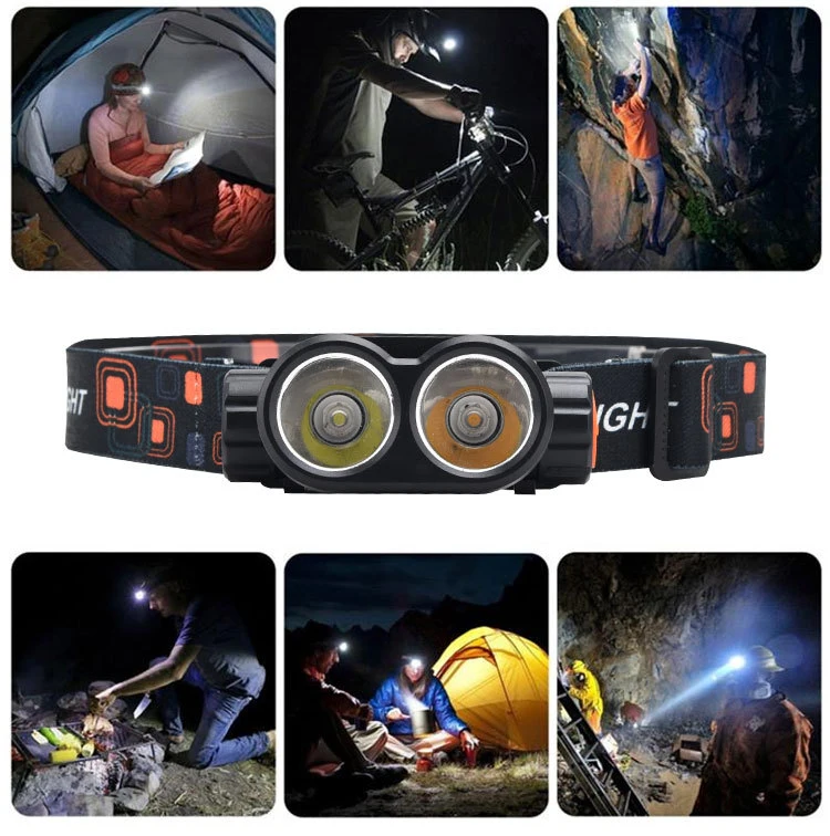 Wholesale 180 Degree Rotating Head Torch Lamp Emergency Head Torch Light Rechargeable LED Headlamp Quality 3.7V Xpg Camping LED Headlamp