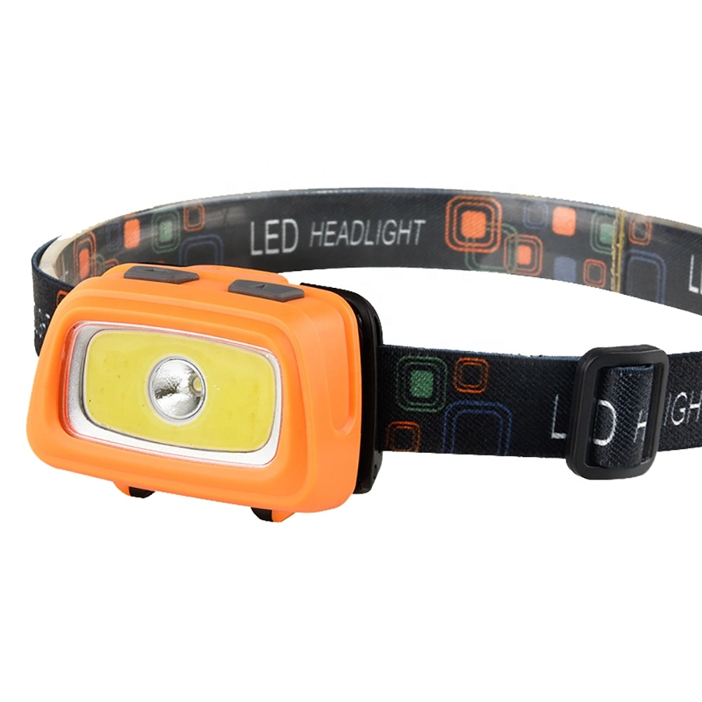 High Power Plastic Multifunctional LED+COB Head Lamp Adjustable Green/Red/White Lighting COB Headlamp