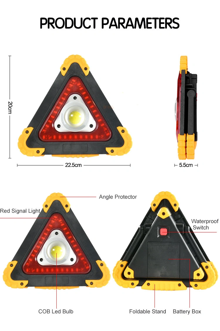 Glodmore2 Outdoor Camping Solar/USB Rechargeable Road Flares Emergency Lights COB Warning Light with Power Ban LED Work Light