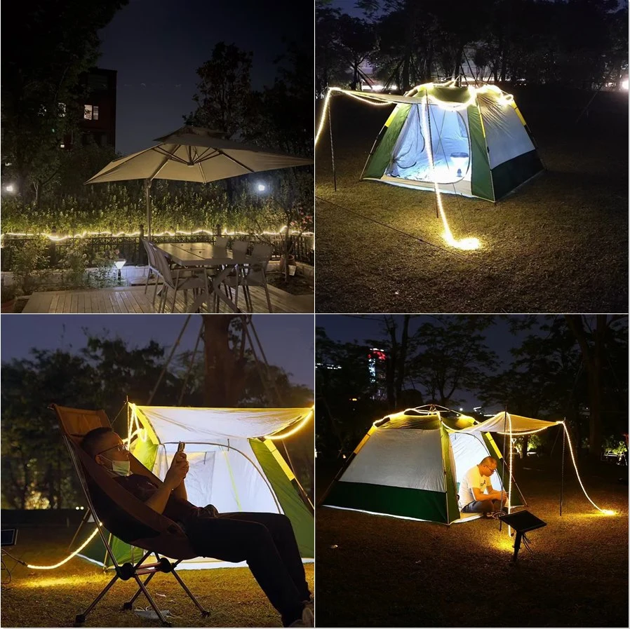 High Quality Solar Powered LED Strip Light Waterproof for Garden Park Camping Outdoor Lighting Decorative