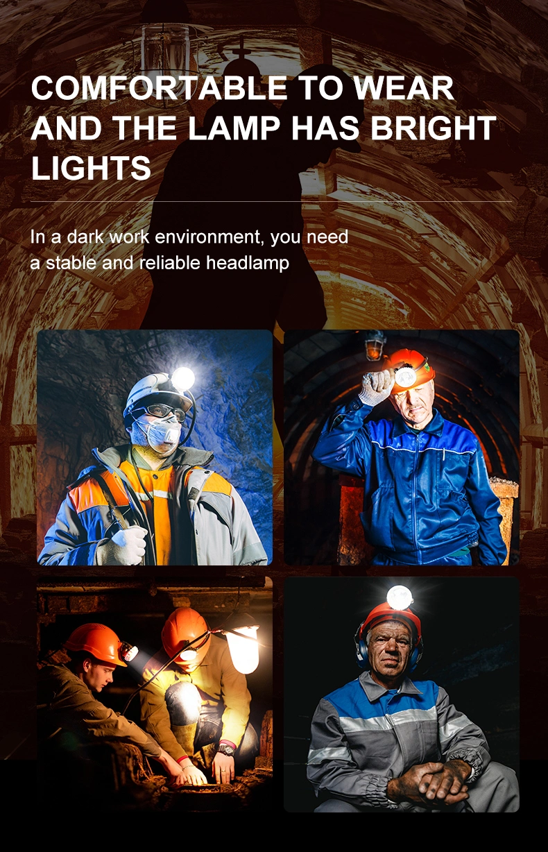 Bozzys Safety LED Coal Mining Emergency Rechargeable Headlamp with Cables for Outdoor