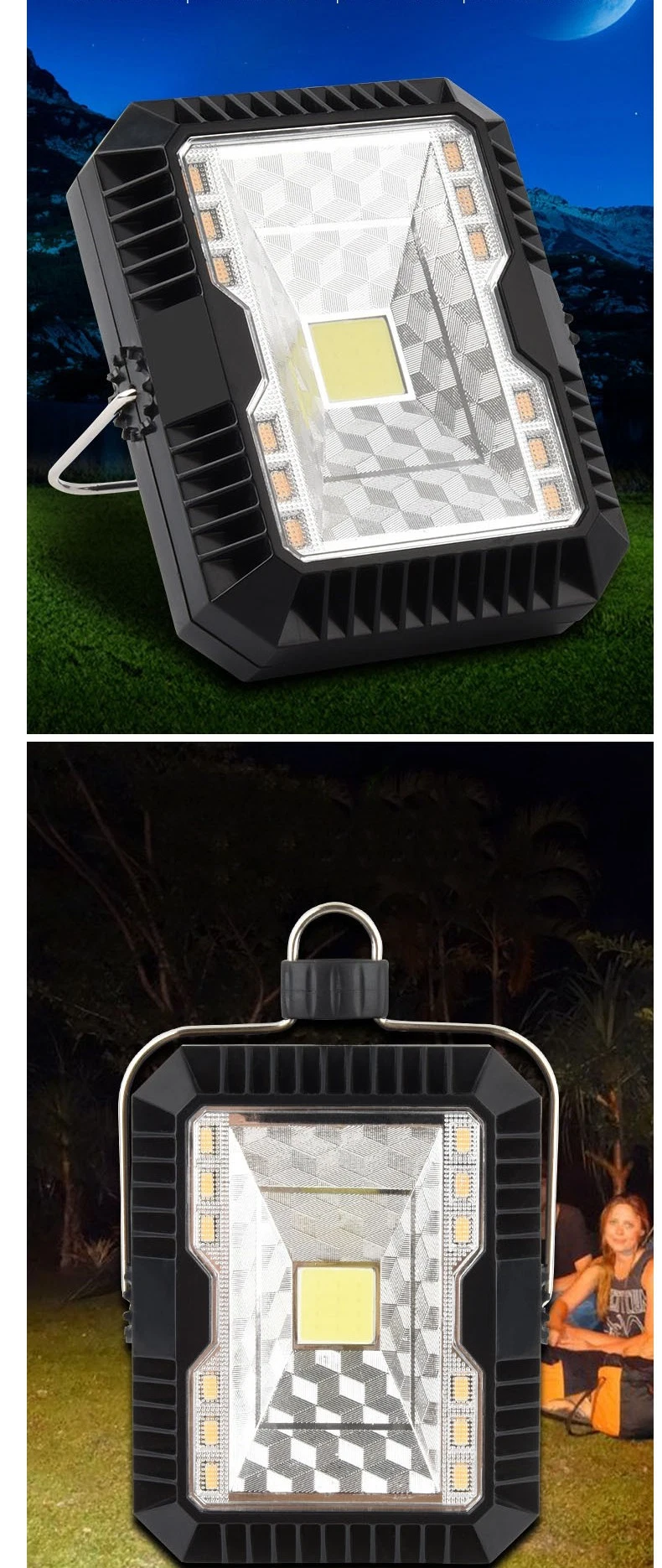 USB Rechargeable Outdoor Solar Camping Lamp Floodlight