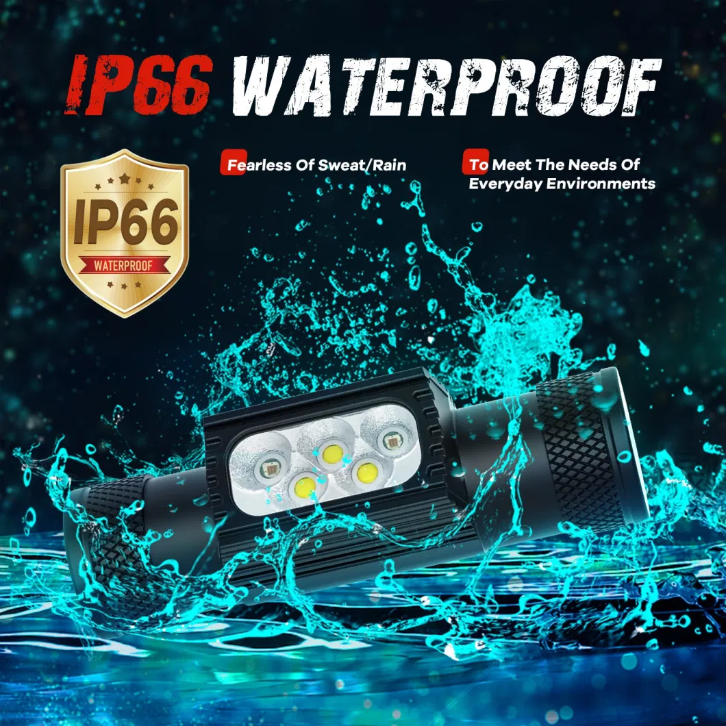 Headlight Factory P8 Xpg2 Xpg3 Sst20 2500lm 18650 Battery Type-C Charging Rechargeable Waterproof IP66 USB Outdoor Headlamp for Camping Camp Head Lamp Light
