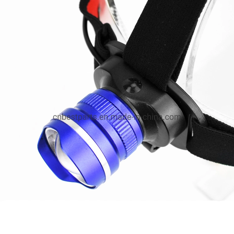 Adjustable High Power Rechargeable Head Lamp Zoomable Design LED Camping Emergency Headlamp with 3 Flashing Mode Outdoor Headlamp