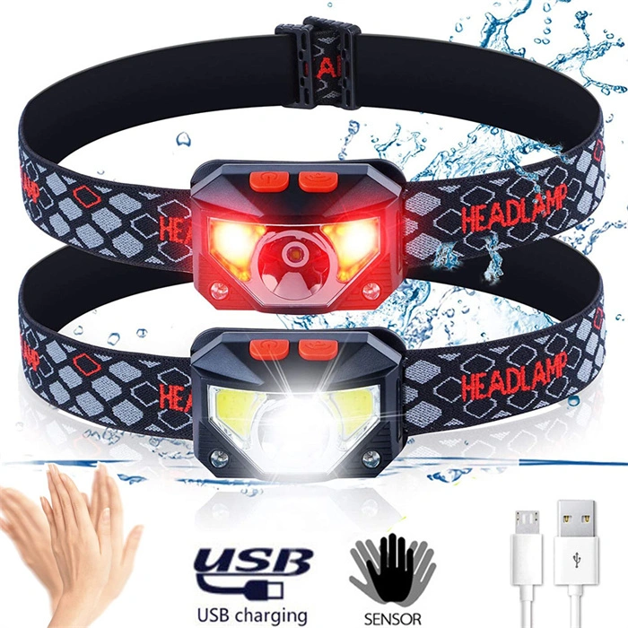 USB Rechargeable Flashlight Waterproof Camping Head Lamp Running Fishing Headlight