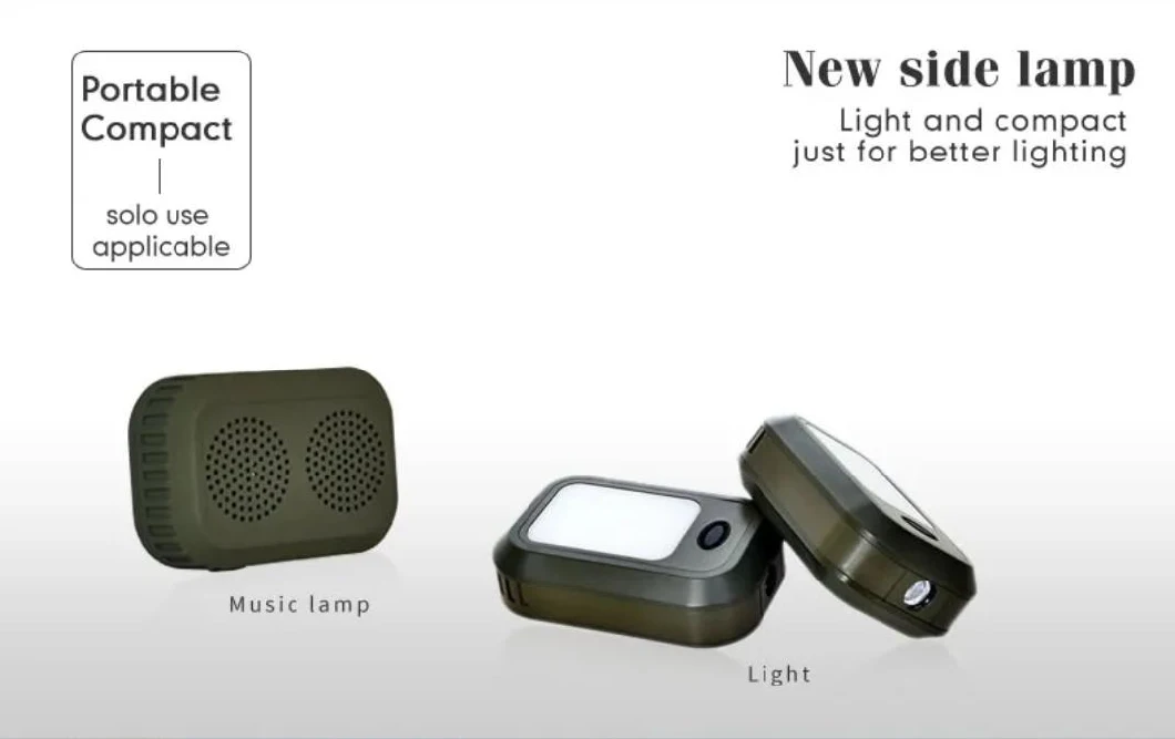 Easy Hanging Camping Light with Bluetooth Speaker in Eco-Friendly Material