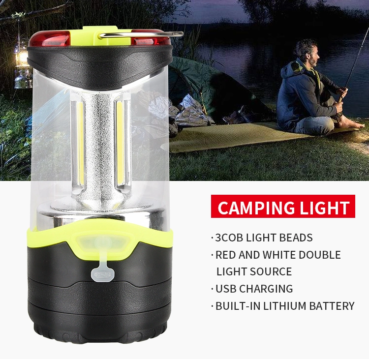 Portable Stretchable USB Emergency Tent Lamp Small Rechargeable LED Camping Lantern Waterproof IP67 3W COB LED Rechargeable Camping Light
