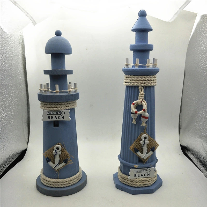 Dark Blue Old-Fashioned Wooden Lighthouse