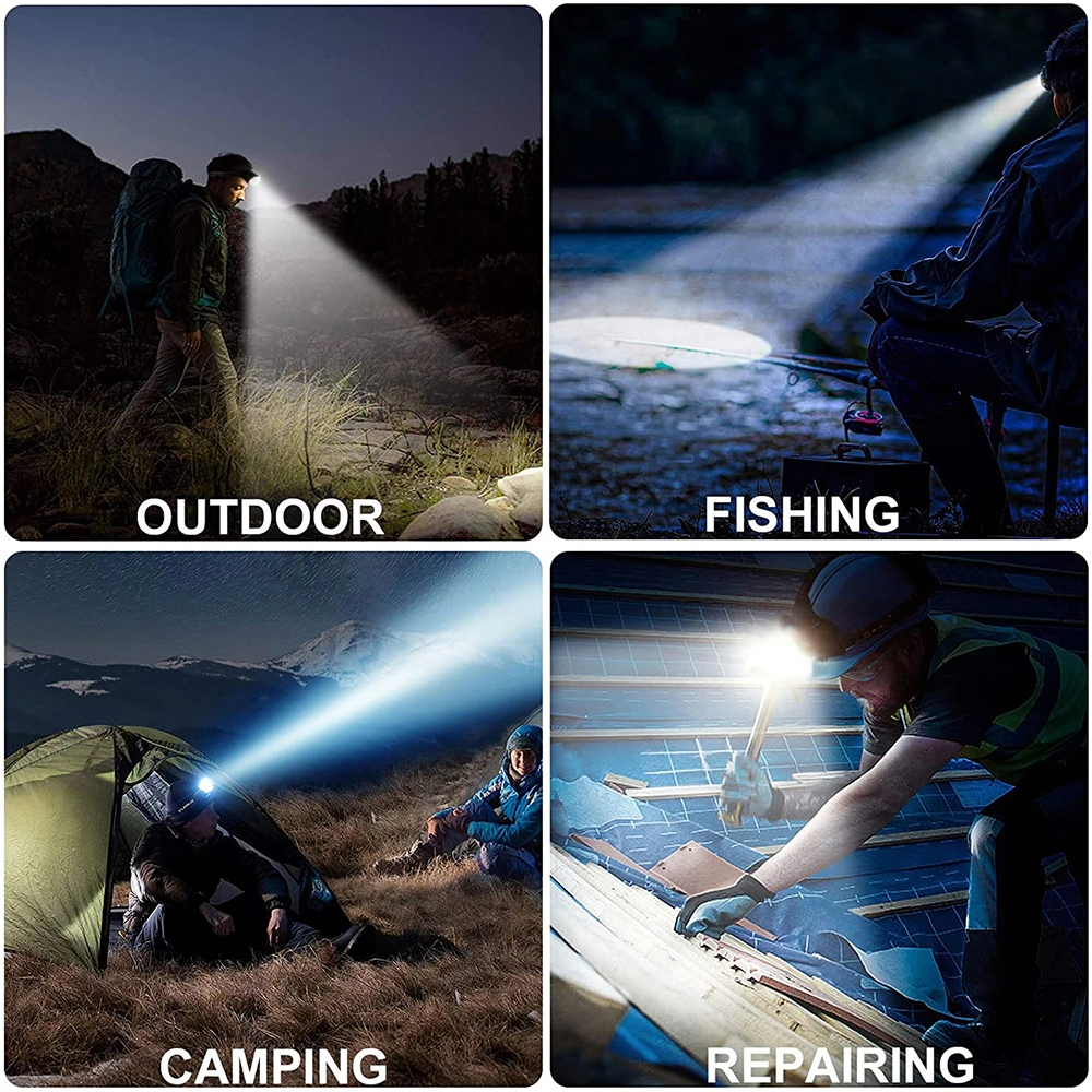 LED High Power USB Rechargeable Motion Sensor Waterproof Headlamp Super Bright for Camping Hunting Fishing Running Hiking Miner