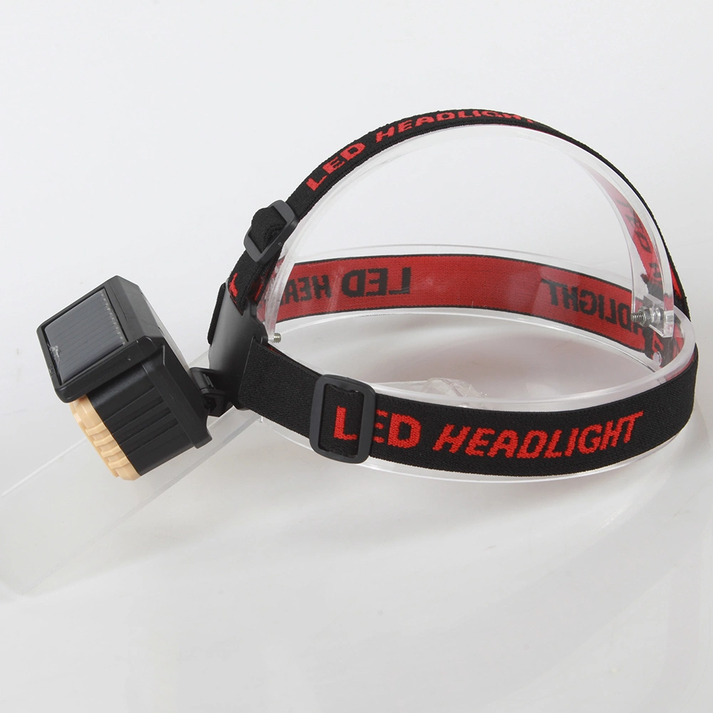 Yichen Solar Rechargeable LED Headlamp with Red Warning Light