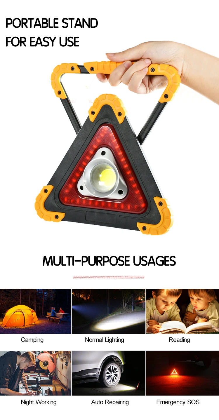 Glodmore2 Outdoor Camping Solar/USB Rechargeable Road Flares Emergency Lights COB Warning Light with Power Ban LED Work Light