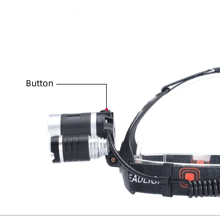 3 Heads Super Bright Head Lamp High Lumen Multi-Functional USB Charging Waterproof Rechargeable LED Headlamp