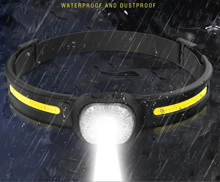 Full Vision Adjustable Head Torch LED Emergency Lighitng with 5 Work Modes Outdoor Car Repair Inspection Headlight Rechargeable COB Xpg Headlamp