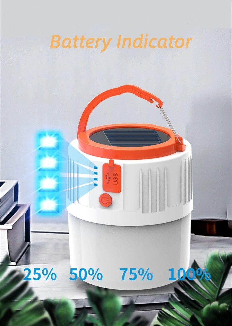 2023 New Camping Lights Solar LED Emergency Lamp Multifunctional Tent Outdoor USB Rechargeable Fishing Light