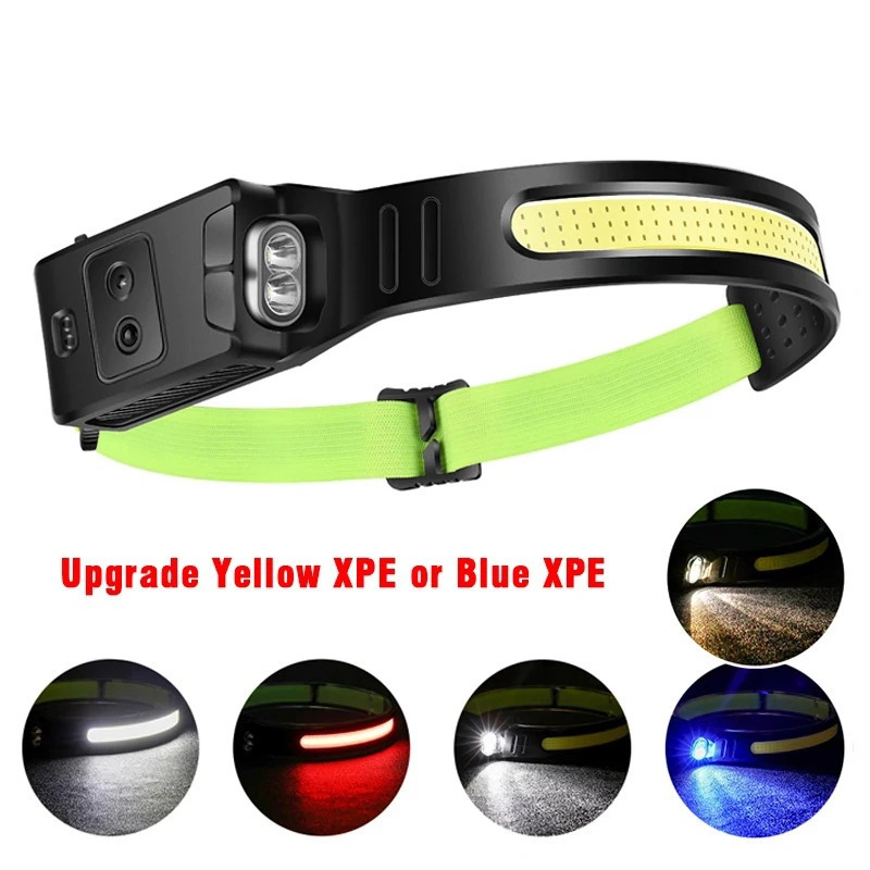 Factory Outdoor USB Rechargeable LED 270 Wide Beam Light Waterproof Head Lamp Smart Sensor Headlight for Camping Fishing