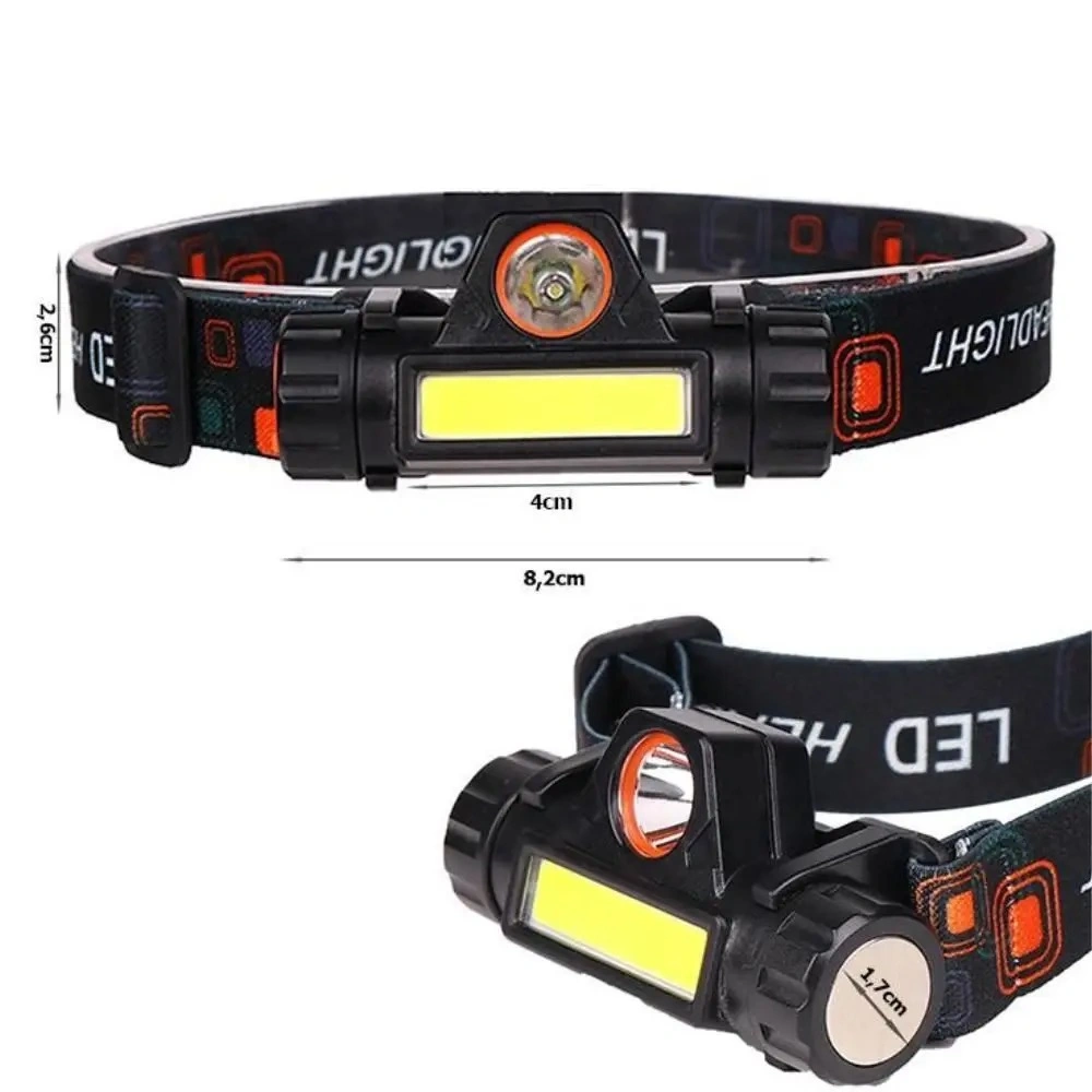 Induction Xpg+COB LED Headlamp with Built-in Battery Waterproof Flashlight USB Rechargeable Head Lamp Torch