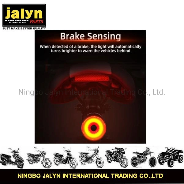 Jalyn CNC Aluminum Alloy +PC Waterproof Bicycle Brake Sensor Tail Light